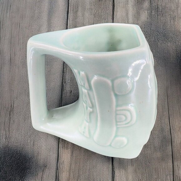 Padilla Pottery Mug Cup Light Green Rivera Mexico Large Heavy Pottery Mug Cup - Picture 2 of 13